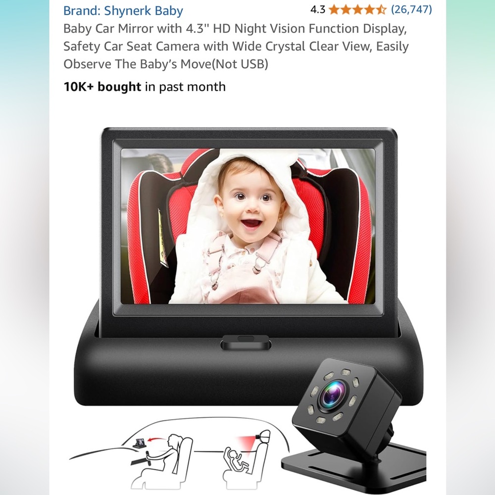 Baby Monitor/Camera for Vehicle